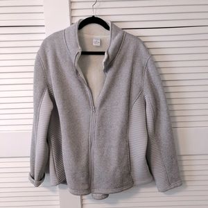 Taupe fleece lined zippered jacket